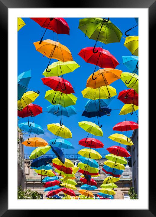 A canopy of colour above Liverpool Framed Mounted Print by Jason Wells