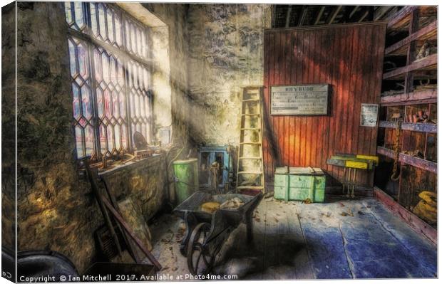 Olde Victorian Slate Workshop  Canvas Print by Ian Mitchell