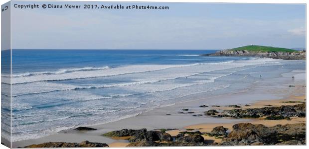 Fistral beach, Newquay Canvas Print by Diana Mower
