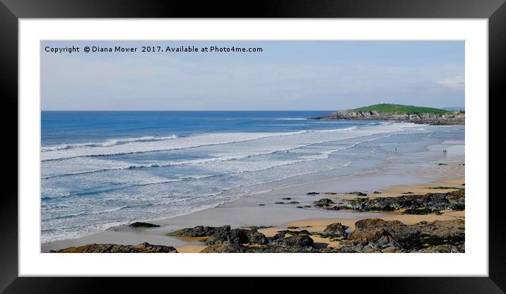 Fistral beach, Newquay Framed Mounted Print by Diana Mower