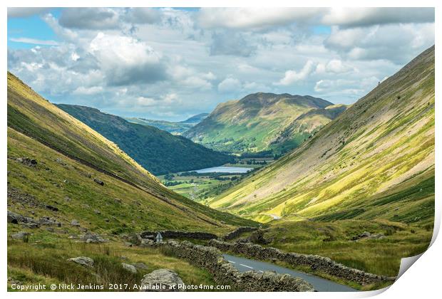 Looking Down Kirkstone Pass to Place Fell Lake Dis Print by Nick Jenkins