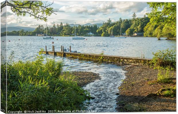 Miller Ground Beach on Lake Windermere Cumbria Canvas Print by Nick Jenkins