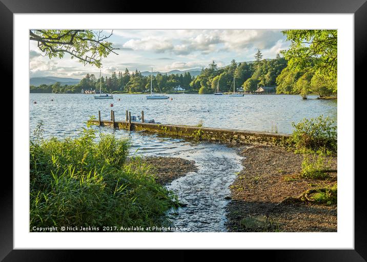 Miller Ground Beach on Lake Windermere Cumbria Framed Mounted Print by Nick Jenkins