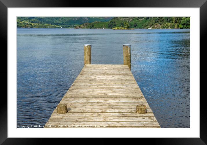 Jetty on Ullswater Lake District National Park Framed Mounted Print by Nick Jenkins