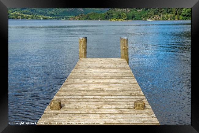 Jetty on Ullswater Lake District National Park Framed Print by Nick Jenkins