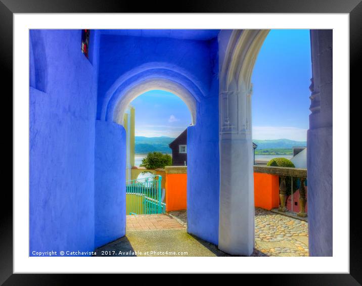 Continental Blue Archway Framed Mounted Print by Catchavista 