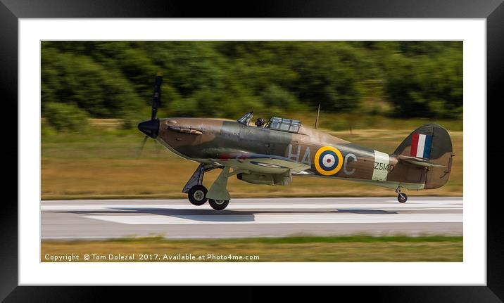 Landing Hawker Hurricane Framed Mounted Print by Tom Dolezal