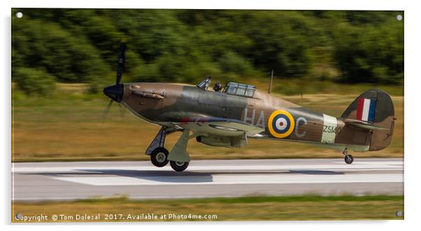 Landing Hawker Hurricane Acrylic by Tom Dolezal
