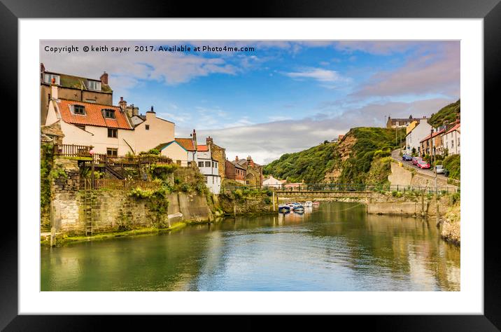Staithes on a sunny day Framed Mounted Print by keith sayer