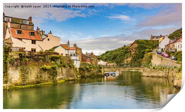 Staithes on a sunny day Print by keith sayer