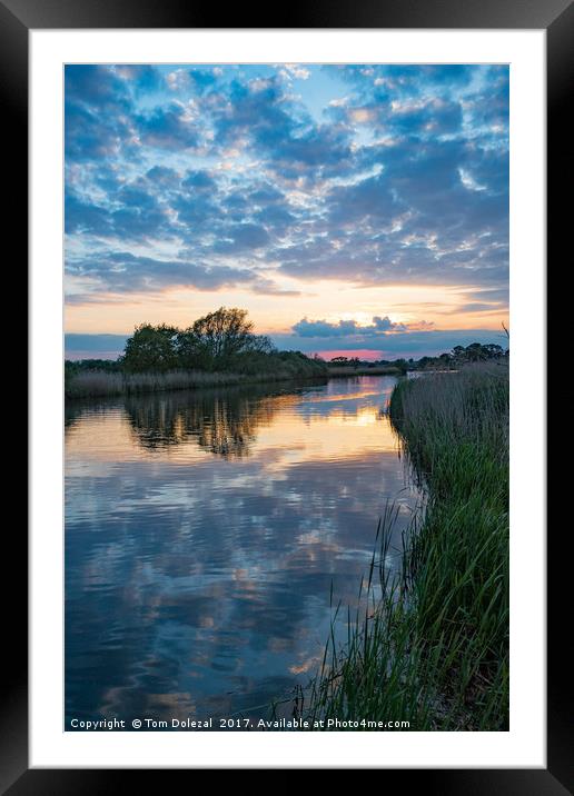 Norfolk sunset reflections Framed Mounted Print by Tom Dolezal
