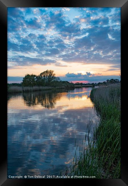 Norfolk sunset reflections Framed Print by Tom Dolezal