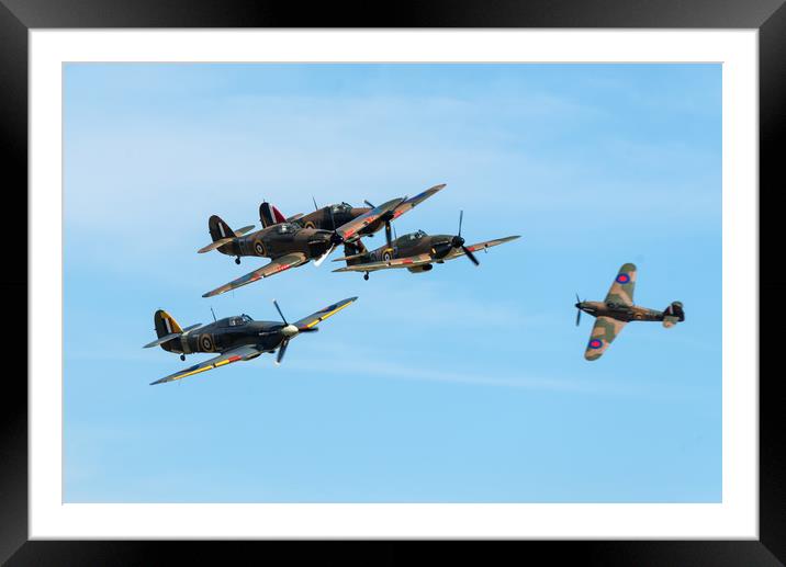 Full squadron scramble Framed Mounted Print by Andrew Richards