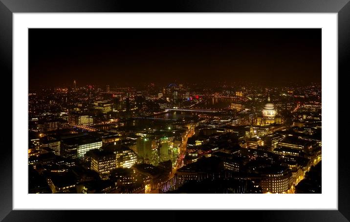 London at night Framed Mounted Print by Mike Lanning
