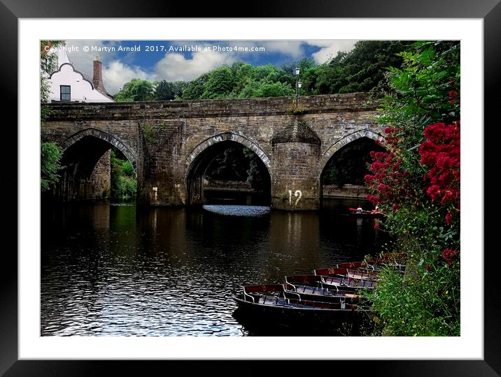 Elvet Bridge and River Wear at Durham City Framed Mounted Print by Martyn Arnold