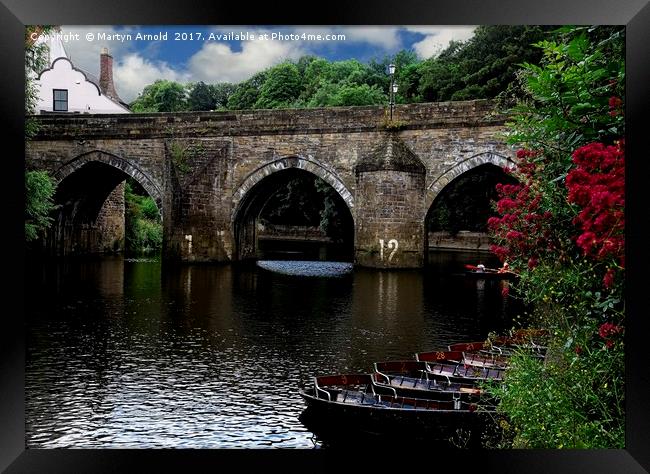 Elvet Bridge and River Wear at Durham City Framed Print by Martyn Arnold