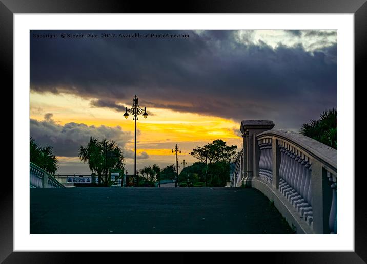 Sundown Spectacle Over Clacton's Marine Parade Bri Framed Mounted Print by Steven Dale