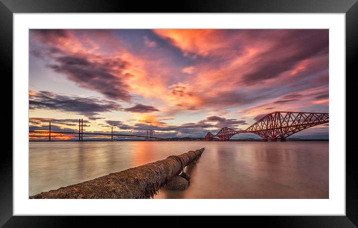 The Forth Bridges Framed Mounted Print by Angela H