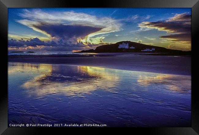 Anvil Cloud over Burgh Island Framed Print by Paul F Prestidge
