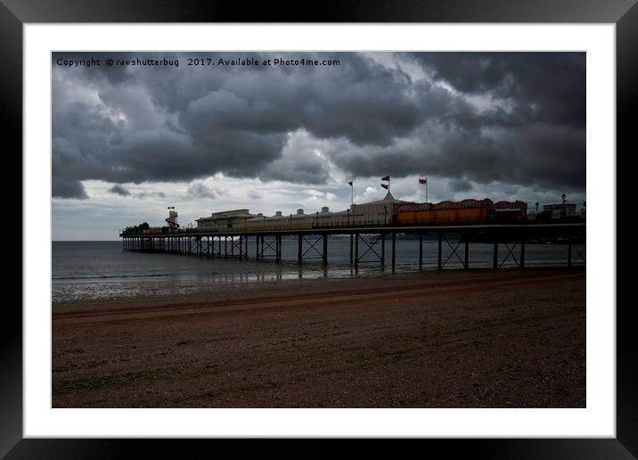Dark Clouds Over Paignton Pier Framed Mounted Print by rawshutterbug 