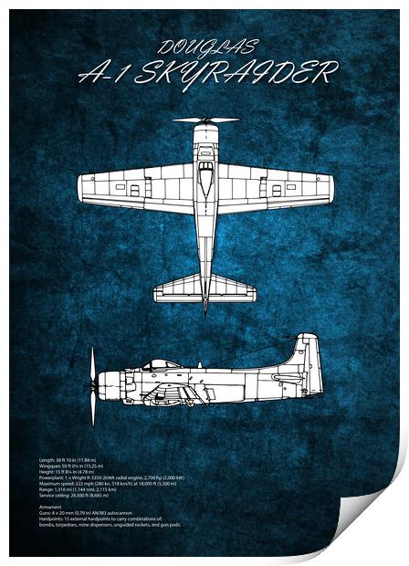 A-1 Skyraider Print by J Biggadike