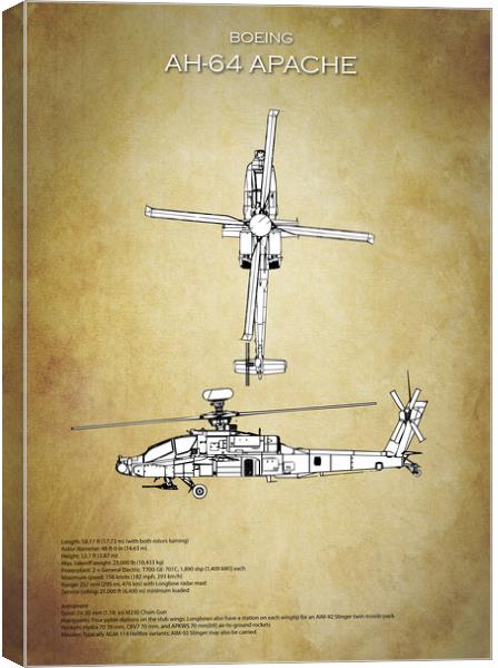 AH-64 Apache  Canvas Print by J Biggadike