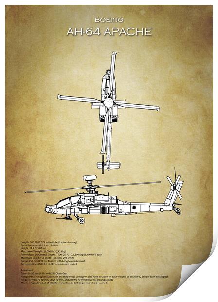 AH-64 Apache  Print by J Biggadike