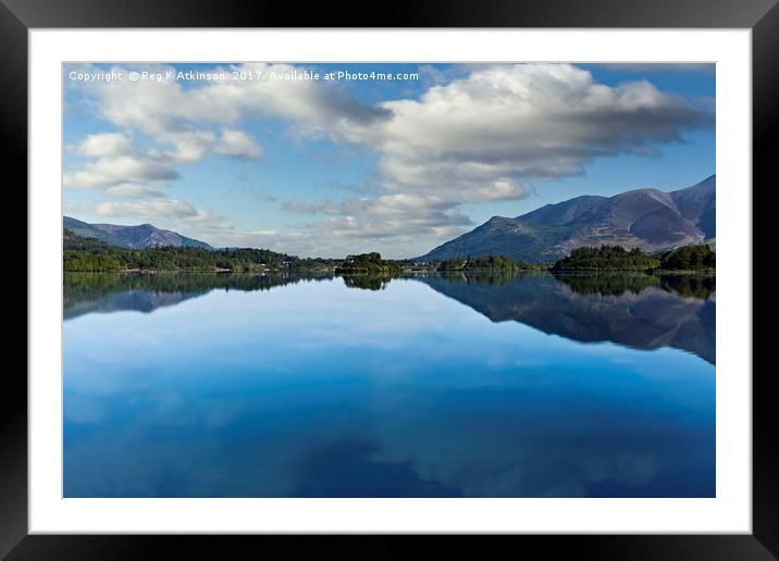 Reflections in Derwentwater Framed Mounted Print by Reg K Atkinson