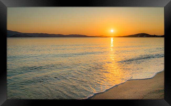 Sunset at Agia Anna Framed Print by Naylor's Photography