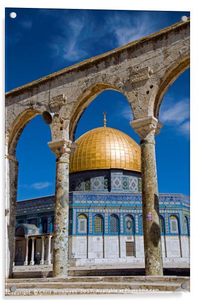 mosk with the copper roof in jerusalem, israel Acrylic by Chris Willemsen