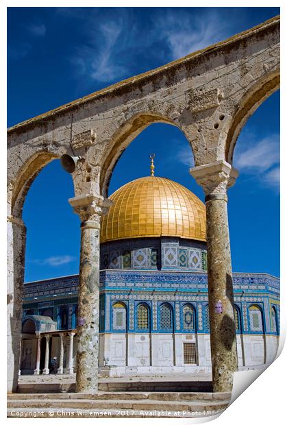 mosk with the copper roof in jerusalem, israel Print by Chris Willemsen