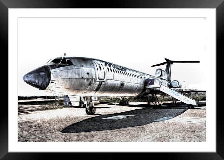 Malev Airlines Tupolev TU-154 Art Framed Mounted Print by David Pyatt