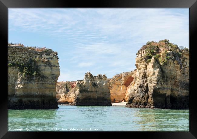 rocks and cliff in lagos porugal Framed Print by Chris Willemsen