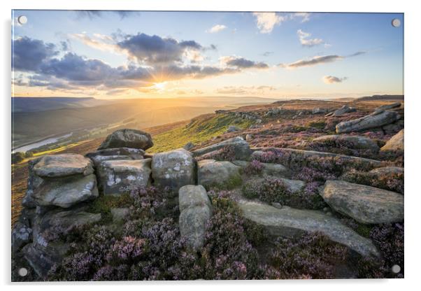 White Tor Sunset  Acrylic by James Grant
