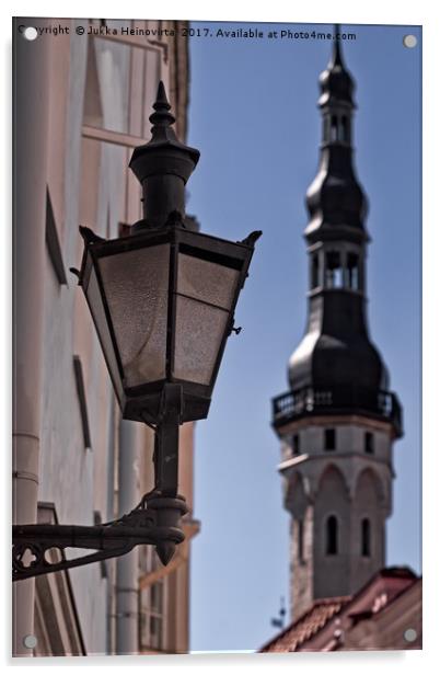 Old Lantern In Tallinn Acrylic by Jukka Heinovirta