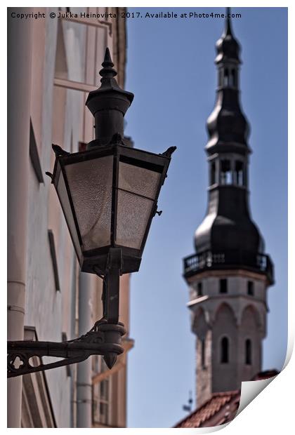 Old Lantern In Tallinn Print by Jukka Heinovirta