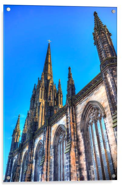 St Giles Cathedral Edinburgh  Acrylic by David Pyatt