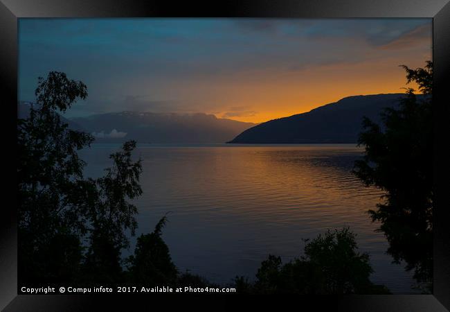 sunset at the sognefjord in norway Framed Print by Chris Willemsen