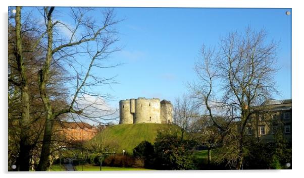 Clifford's Tower Acrylic by Mike Lanning