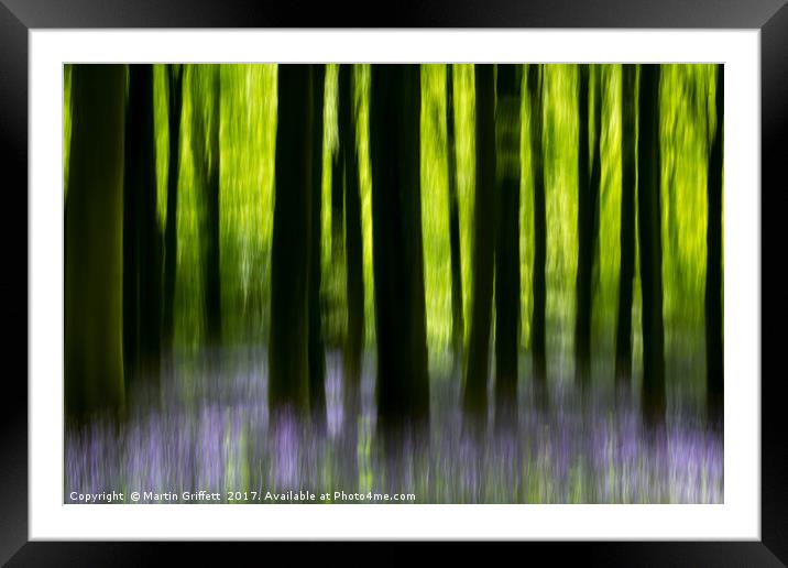 Impressions of a bluebell wood Framed Mounted Print by Martin Griffett
