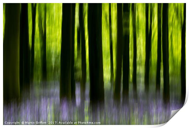 Impressions of a bluebell wood Print by Martin Griffett
