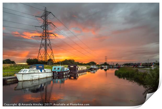 Summer Canal Sunset Print by AMANDA AINSLEY