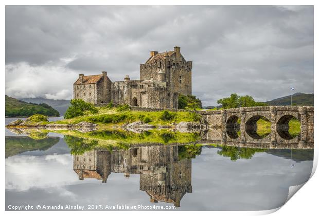 Reflections of Eilean Donan Castle Print by AMANDA AINSLEY