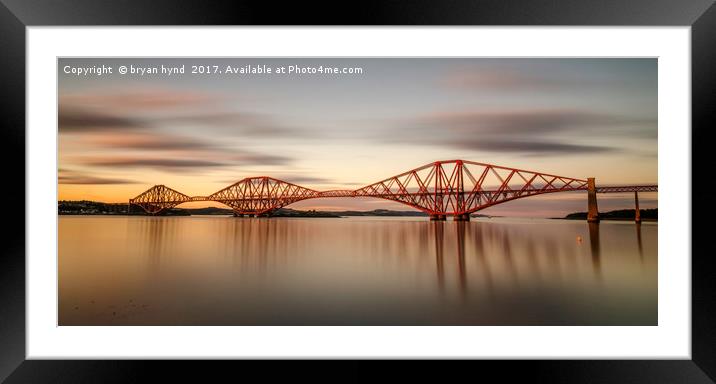 The Bridge at Sunset Panorama Framed Mounted Print by bryan hynd