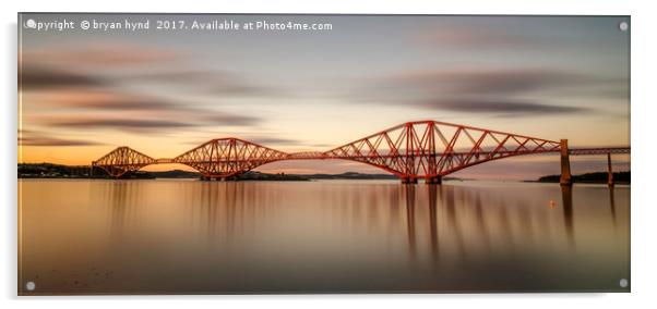 The Bridge at Sunset Panorama Acrylic by bryan hynd