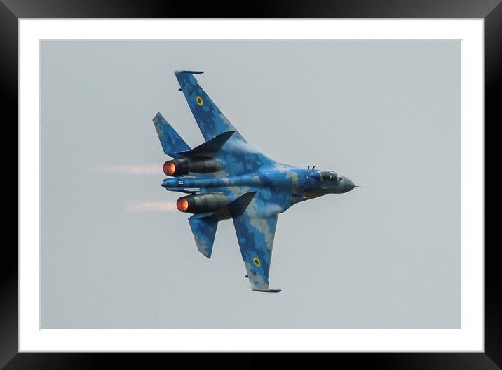 Ukranian SU27 Flanker at RIAT 2017 Framed Mounted Print by Philip Catleugh