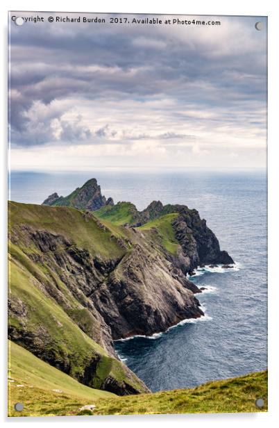 Dun From Cnoc Sgar, on the island of St. Kilda Acrylic by Richard Burdon