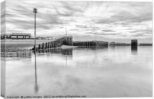 Whitstable Harbour black and white Canvas Print by Wayne Lytton