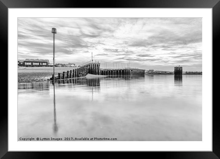 Whitstable Harbour black and white Framed Mounted Print by Wayne Lytton