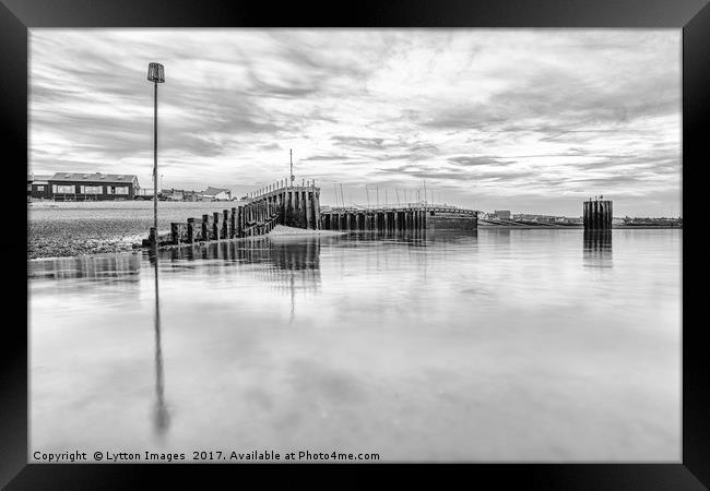 Whitstable Harbour black and white Framed Print by Wayne Lytton